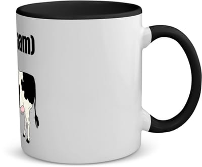 Akyol - koe met eigen naam koffiemok - theemok - zwart - Koe - boeren - iemand die houdt van koeien - verjaardag - cadeau - kado - 350 ML inhoud