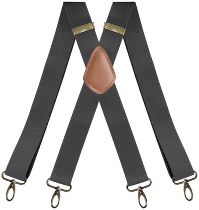 Verstelbare Y-vormige bretels met draaiklippen - 120 cm lange zwarte unisex bretels voor werk, feest en reizen-Donkergrijs