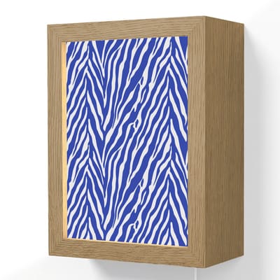 Wandlamp 15x20 cm - Oplaadbaar - Zebra - Patroon - Kobalt - Blauw - Wandlampen binnen woonkamer - Slaapkamer lamp met kabel - Decoratieve nachtlamp - Vloerlamp snoer