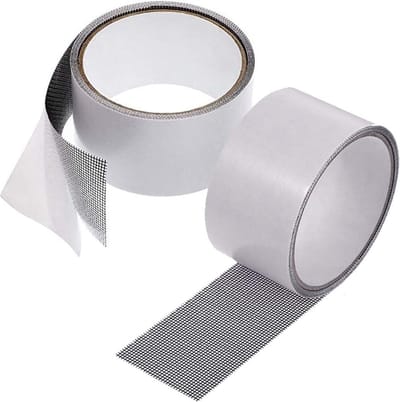 (2 Stuks 5x200cm grijs)glasvezel raam deur hor reparatieset, Muggennet Reparatie Tape, Muggengaas Plakband, Horrengaas Tools, Repareer Vliegenhor, Raamhor Tape, sterk plakband van glasvezel, voor het repareren van ramen en deuren