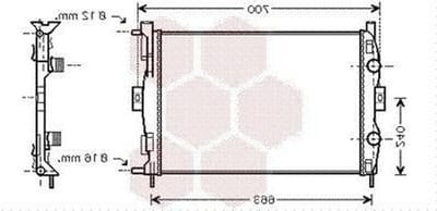 Motorkoeler - Auto radiator - Motor koelen - Directe vervanging - 31x21x14 cm - Zilver