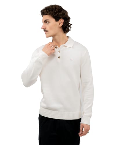 Tommy Jeans Poloshirt Tjm Essential Polo Sw Dm0dm22647 Ybh Ancient White Mannen Maat - S