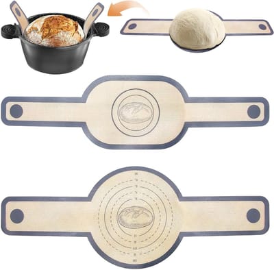 Herbruikbare Siliconen Bakmat met Lange Handvatten, Makkelijk Schoon te Maken, Ideaal voor Brood, Deeg en Oven, Set van 2