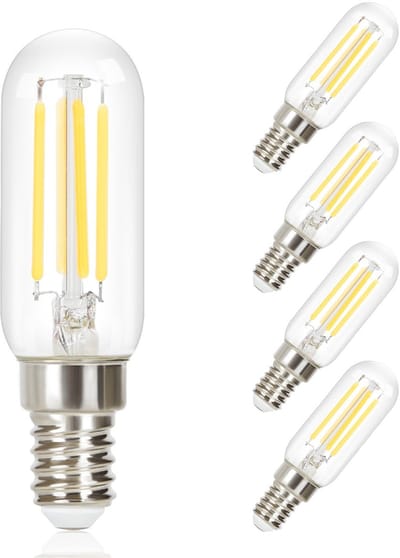 NETTLIFE T25 LED - LED Lampen - E14 Lichtborn - 4-Stuks - Transparent - Ø 3 cm - Filament lamp - 6000K Koel Wit Licht - Vintage Gloeilamp - 4W