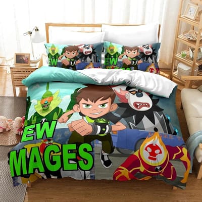 3D Cartoon Ben10 dekbedovertrek met kussensloop beddengoedset eenpersoons tweepersoonsbed tweepersoonsbedden queensize kingsize bedset voor huistextiel 70x133cm 2pcs