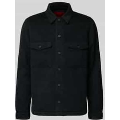 Loose fit overhemdjack met platte kraag, model 'ENALU'