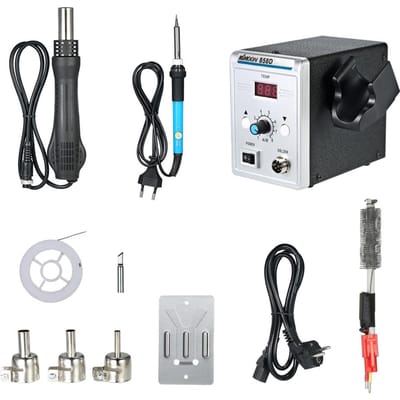 KKmoon 858D 700W Hoogwaardig Soldeerstation LED Digitaal Soldeerbout Desoldeerstation BGA EU Plug