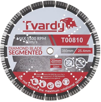 Tvardy Diamantschijf - Segmentprofiel - 350 mm - Voor Bouwmaterialen