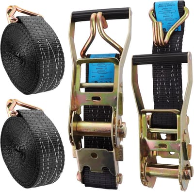 Set van 2 Spanbanden met Ratel 3000 kg - 6 Meter x 50 mm - Sterke Polyester Bevestigingsriemen