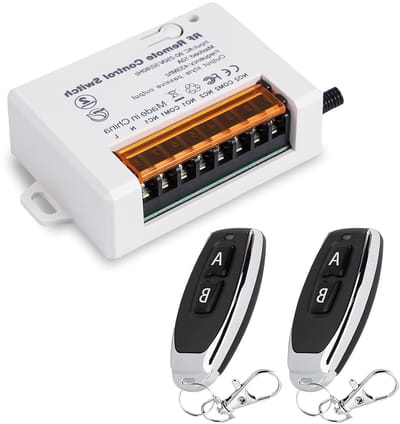 Draadloze Afstandsbediening Schakelaar 433MHz met 2 Transmitters voor Elektrische Gordijnen, Garagedeuren en Verlichting - 10A 2 Kanaals Relay Ontvanger