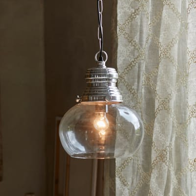 LOBERON Hanglamp Jule antiekzilverkleurig/helder