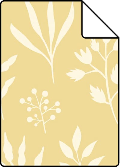 Proefstaal ESTAhome behang bloemmotief in Scandinavische stijl geel - 26.5 x 21 cm - 132084-S