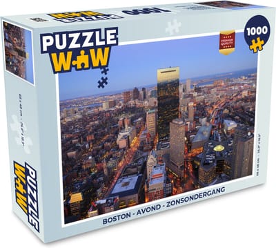 Puzzel Boston - Avond - Zonsondergang - Legpuzzel - Puzzel 1000 stukjes volwassenen
