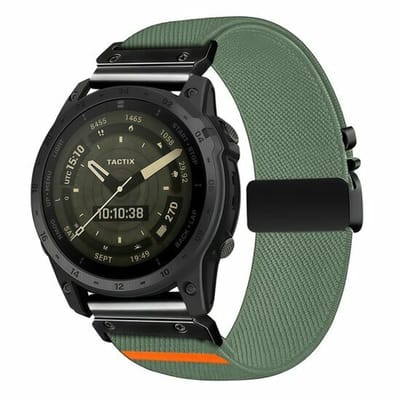 By Qubix - Geschikt voor Garmin bandje - 20mm Quickfit - Nylon bandje met parachute sluiting - Groen - Geschikt voor Garmin Fenix 7s/6s/5s / Instinct 2s / Epix Pro Gen 2 (42mm)