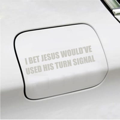 Bumpersticker - I Bet Jesus - 3,5 X 14,8 - Zilver