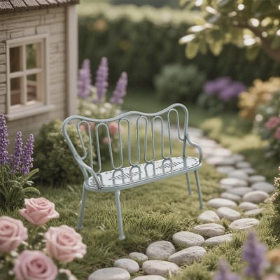 Metalen Stoel - Miniatuur Meubel - Poppenhuis Decoratie - Nordic Stijl - 1:12 Schaal - Groen