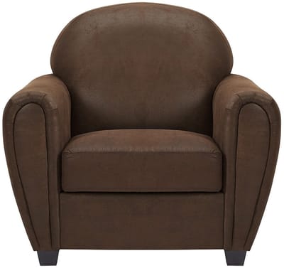 Vente-unique Clubfauteuil in microvezel met verouderde lederlook VICTORY III