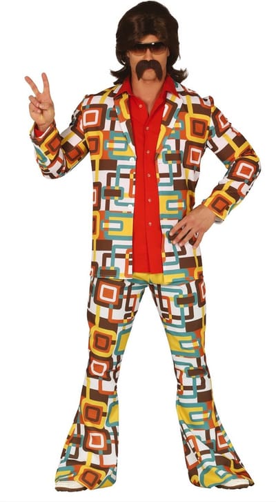 Fiestas Guirca - Kostuum 70's Men (kleur) maat M (48-50) - Carnavalskleding - Carnaval - carnavalskleding 2027 - Carnaval kostuum