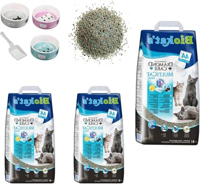 Kattenbakvulling MultiCat - Klei strooisel - Frisse Geur - Actieve Kool - 3 zakken - Niet van toepassing