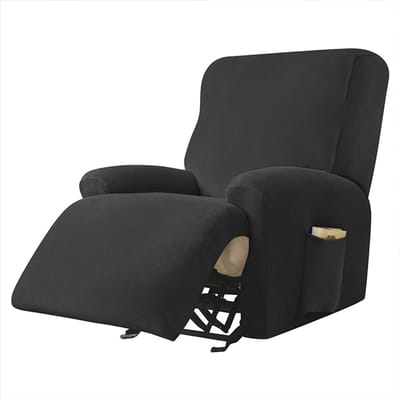 Meble odNowa - Relax Stoelhoes - Velvet Zwart - 4 Stuks