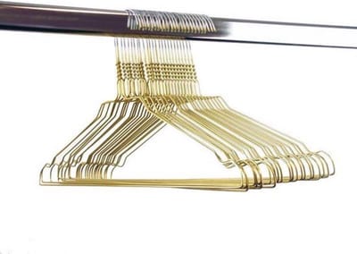 20 stuks / Kledinghanger / Draadhanger / Stomerijhanger / Goud