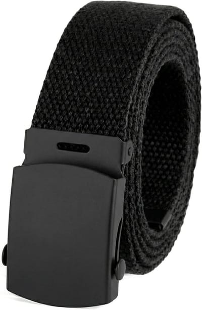 Verstelbare Canvas Web Riem Militaire Stijl met Zwarte Gesp - 140 cm Lang