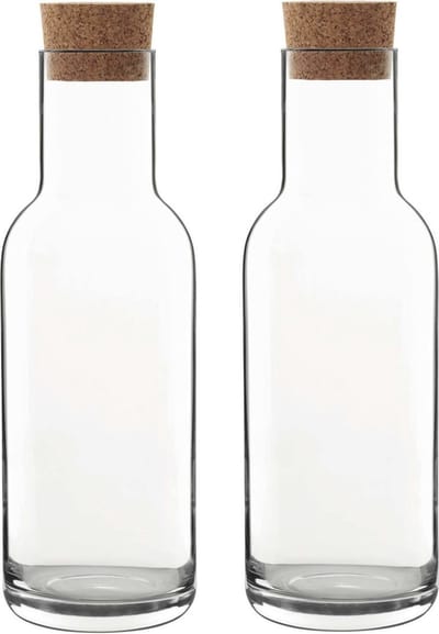 Luigi Bormioli Water karaf Sublime - 3x - kurken dop - 1 liter - Sapkan/waterkan/schenkkan - luchtdicht