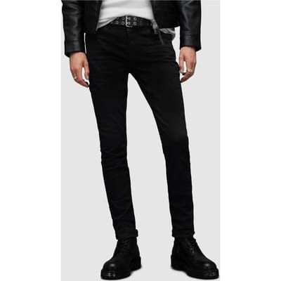 AllSaints Ronnie Jet Black Size: W28L30 | Slim Outlet | Heren | Zwart