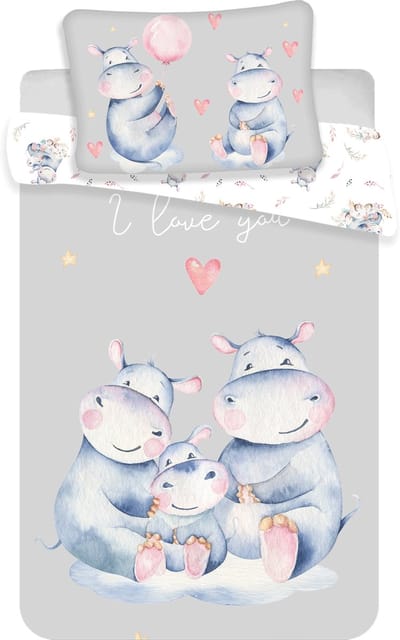 Animal Pictures BABY Dekbedovertrek Nijlpaard - 100 x 135 cm - Katoen