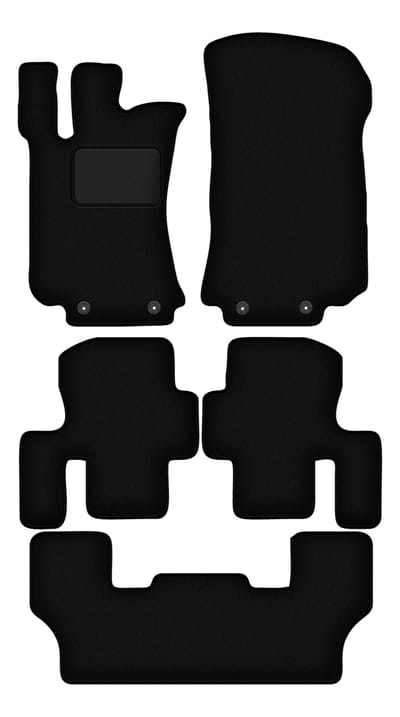 Wielganizator WLG-CARLUX Serie - Auto Vloermat - Velours - Zwart - Mercedes R-Klasse W251