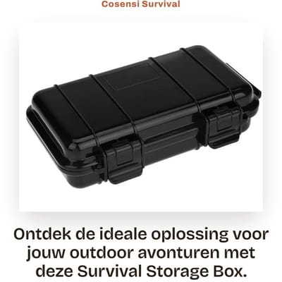 Dailygoods - Survival Storage Box - Shockproof - Perfecte bescherming - Zwart - Waterdichte opbergdoos - Ideaal voor outdoor gebruik - 19L x 12W x 5.2...
