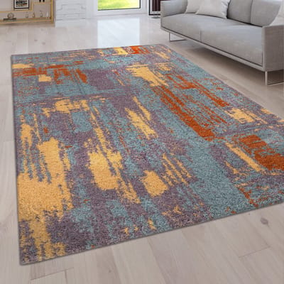 Paco Home Hoogpolig Vloerkleed Woonkamer Shaggy Vintage Patroon Abstract Modern 60x100 cm