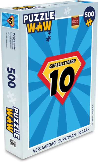 Puzzel Verjaardag - Superman - 10 Jaar - Legpuzzel - Puzzel 500 stukjes
