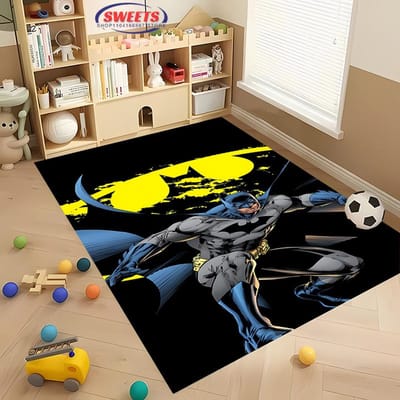 NR.5 DC Batman Thema Tapijt Nieuwe Release!Antislip Geluidsisolatie, Kleed voor Woonkamer Kinderkamer Kantoorruimtes, Duurzame Mat 40x60cm (16x24in)