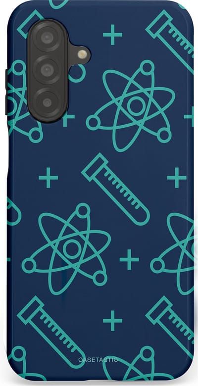 Casetastic hoesje geschikt voor Samsung Galaxy A26 - Dubbellaagse bescherming - Atomen Creaties - Fashion Case - Donkerblauw Turquoise