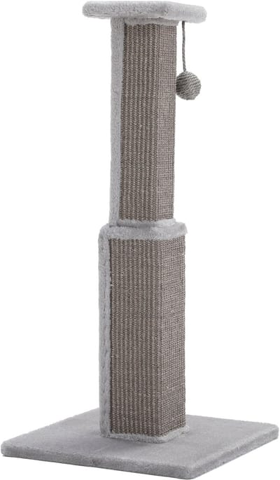 Kattenu KittyTree krabpaal grijs - Extra dikke palen (9 + 12 cm) - Kleine krabpaal voor katten - Mini krabpaal