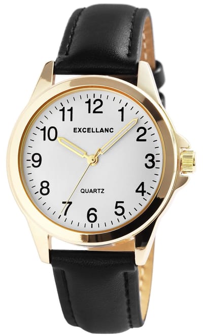 EXCELLANC Herenhorloge imitatieleer Mineraalglas
