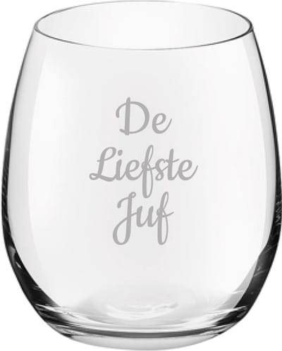 Gegraveerde Drinkglas 39cl De Liefste Juf