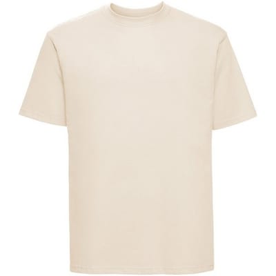 Russell Heren Klassiek Ringspun Katoen T-Shirt (Natuurlijk)