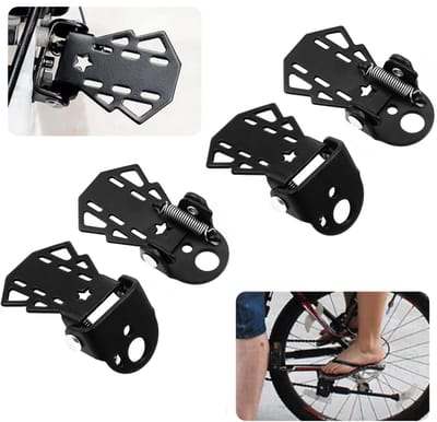 4 stuks - Fiets achterpedaal - Fiets opvouwbare pedaalstandaard, geschikt voor mountainbike achterpedaal, kinderfiets pedaal accessoires 7,5X5cm (zwart)