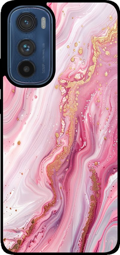 Smartphonica Telefoonhoesje Geschikt voor Motorola Edge 30 met marmer opdruk - TPU backcover case marble design - Roze geschikt voor Motorola Edge 30