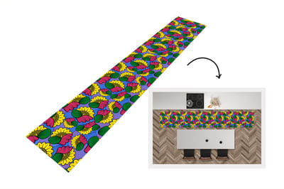Keukenloper - Loper keuken - Bloemen - Patroon - Afrika - 300x50 cm - Keukenloper vinyl
