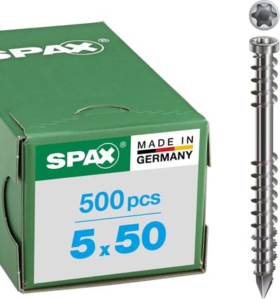 Houtschroeven cilinderkop - Bevestigingsschroeven metaal - Houtconstructies maken - Roestvrij staal A2 - 5x50 mm 500 stuks - Zilverkleurig