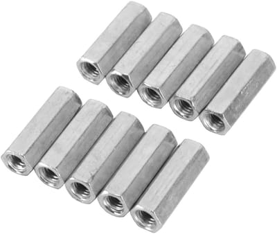 Dailygoods- Koppelingsmoer M6 - Zeskantmoer - Verzinkt Koolstofstaal - 10st - Corrosieweerstand - Voor Bevestigingen - Moeren