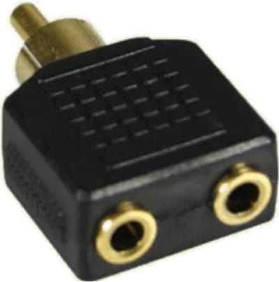 Deltaco AA-5 Verloop RCA (Male) <-> 2x 3.5mm monojack (Female)