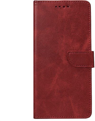 Rixus Bookcase For Apple iPhone 17 Dark Red