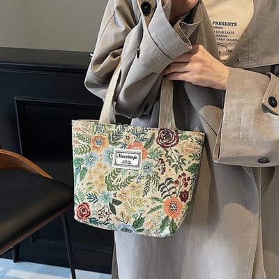 Grote Bloemen Tas voor Dames Nieuwe Trendy en Modieuze Crossbody Tas voor Dames Ins Niche Veelzijdige Eén Schouder Handtas gray