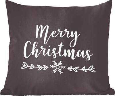 Sierkussens - Kussentjes Woonkamer - 60x60 cm - Kerst quote "Merry Christmas" tegen een zwarte achtergrond - Kerstversiering - Kerstdecoratie voor binnen - Woonkamer