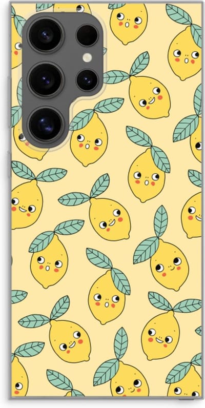 Case Company® - Hoesje geschikt voor Samsung Galaxy S24 Ultra hoesje - Citroenen - Soft Cover Telefoonhoesje - Bescherming aan alle Kanten en Schermrand