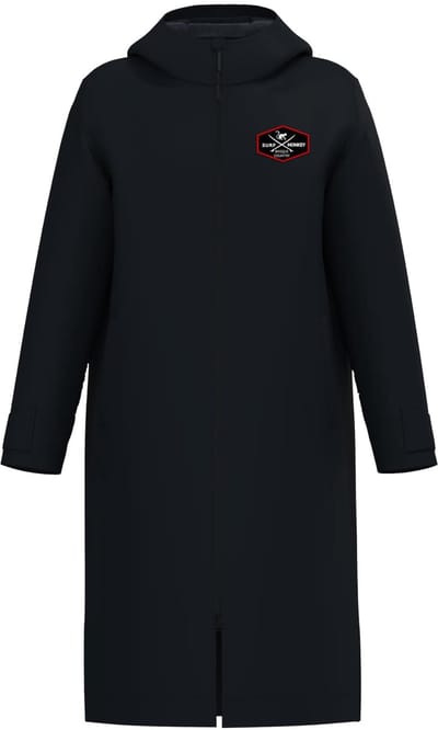 Winter surfponcho - Waterdicht - Volwassenen (Zwart S-M)